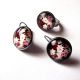 Set cu sticla cu motiv floral 