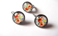 Set sticla cu motiv floral 