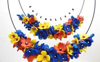 Colier handmade statement - Tricolorul Romaniei c