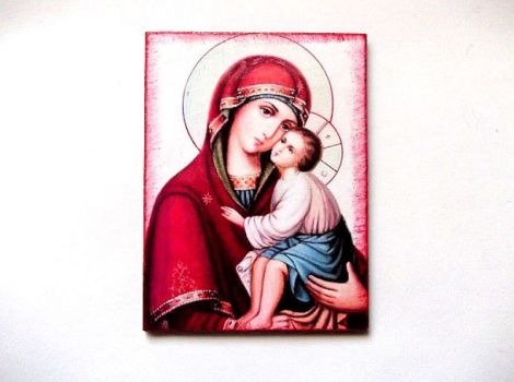 Magnet frigider cu Maica Domnului 