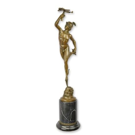 Mercur tinand fulgerul-statueta din bronz 