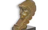 Minerva-statueta din bronz cu soclu din marmura