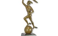 Mercur-statueta Art Deco din bronz 