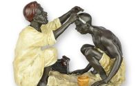 Barbier arab-statueta vieneza din bronz
