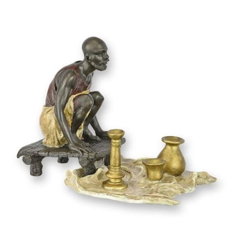 Negustor de ceramica arab-statueta vieneza din bro