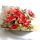 cutie lemn cu model floral 