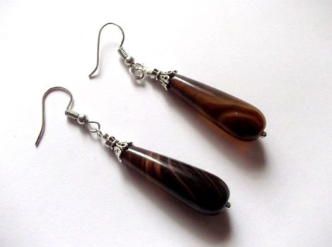 cercei agate maro