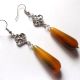cercei agate verde mustar 