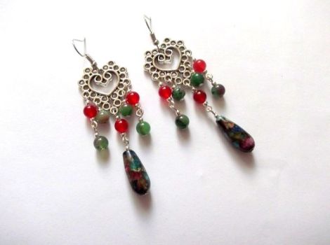 cercei regalit ruby zoisit si agate