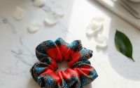 Scrunchie Lucrat Manual din Satin Premium