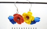 Cercei handmade - flori - Tricolorul Romaniei cod