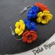 Cercei handmade - flori - Tricolorul Romaniei cod