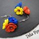 Cercei handmade - flori - Tricolorul Romaniei cod