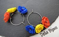 Cercei handmade - flori - Tricolorul Romaniei cod