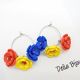 Cercei handmade - flori - Tricolorul Romaniei cod