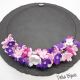 Colier handmade statement cu flori multicolore co