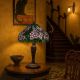 Lampa de masa Tiffany cu abajur floral