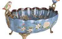 Fructiera Craquelle din portelan cu bronz