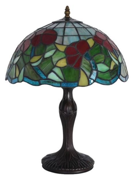 Lampa de masa Tiffany cu abajur floral