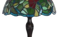 Lampa de masa Tiffany cu abajur floral