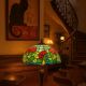 Lampa de masa Tiffany cu abajur floral