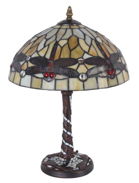 Lampa de masa Tiffany cu abajur libelule