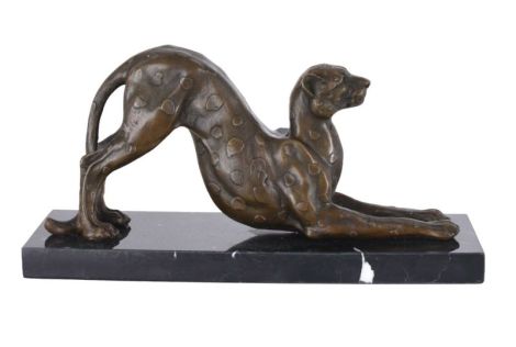 Pantera-statueta Art Deco din bronz