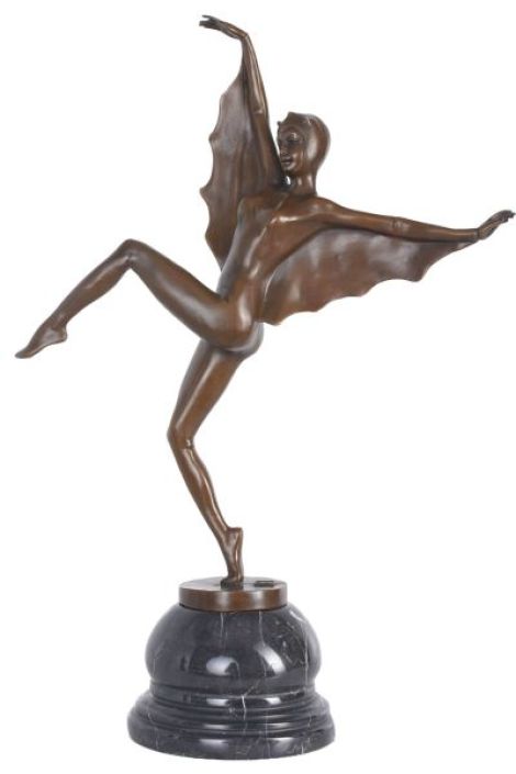 Dansatoare liliac-statueta Art Deco din bronz