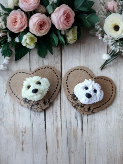 Set 2 Brose Catelusi Albi Handmade