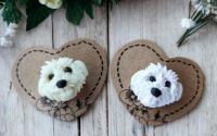 Set 2 Brose Catelusi Albi  Handmade