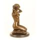 Colier nou-statueta din bronz pe un soclu marmura