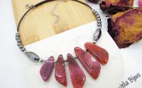 Colier Statement Handmade din Agate si hematit- de