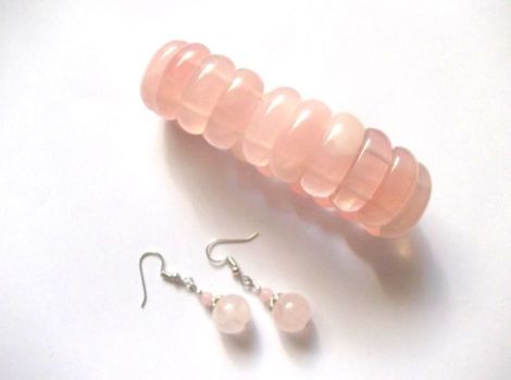 set bijuterii cu cuart roz