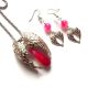 Set aripi ingerasi cu agate ciclam 