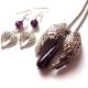 Set aripi ingerasi cu agate mov