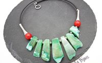 Colier statement cu agate naturale i mrgele de s