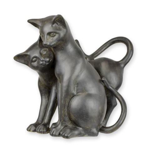 Doua pisici imbratisate-statueta din rasini