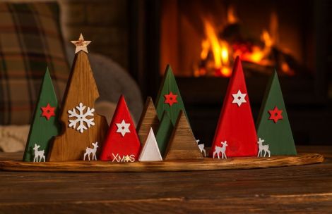 Decoraiune de Crciun peisaj festiv rustic