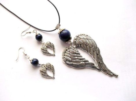 Set aripi ingerasi cu lapis lazuli