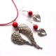 Set aripi ingerasi cu howlite rosu