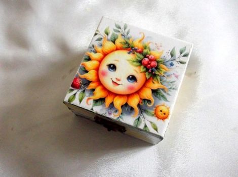 cutie lemn decorata