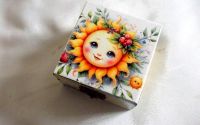 cutie lemn decorata 