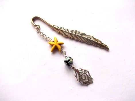 semn de carte cu howlite si agata 