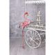 Pasare flamingo din metal vopsit roz 