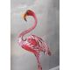 Pasare flamingo din metal vopsit roz 