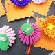 Broe handmade cu flori tip crizantem- Martisor 