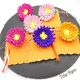 Broe handmade cu flori tip crizantem- Martisor 