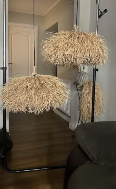 Lustra pendul cu abajur fibre naturale Bali