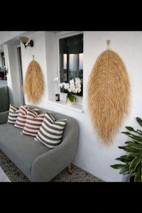 Ornament perete Boho fibre naturale