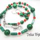 Set bijuterii handmade - malachit si sticla cod13